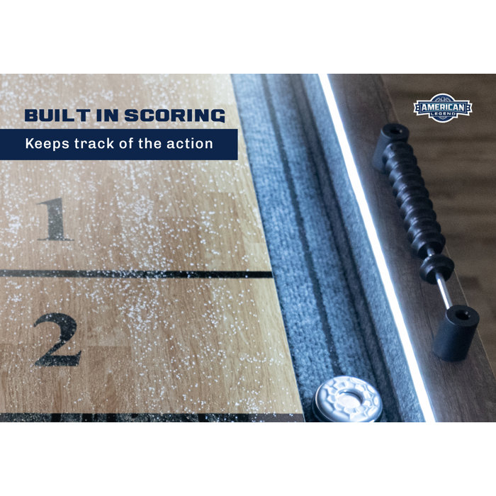 American Legend Kirkwood 9' LED Shuffleboard Table with Bowling